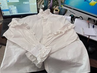 Рубашка женская с волонами которая стоит 10¥ в Китае