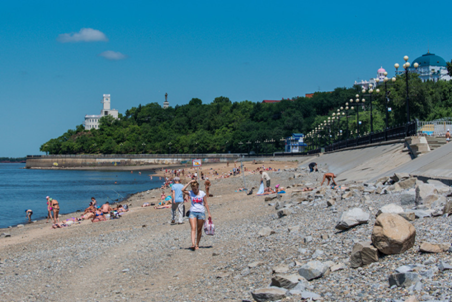 Бывший городской пляж в Хабаровске.