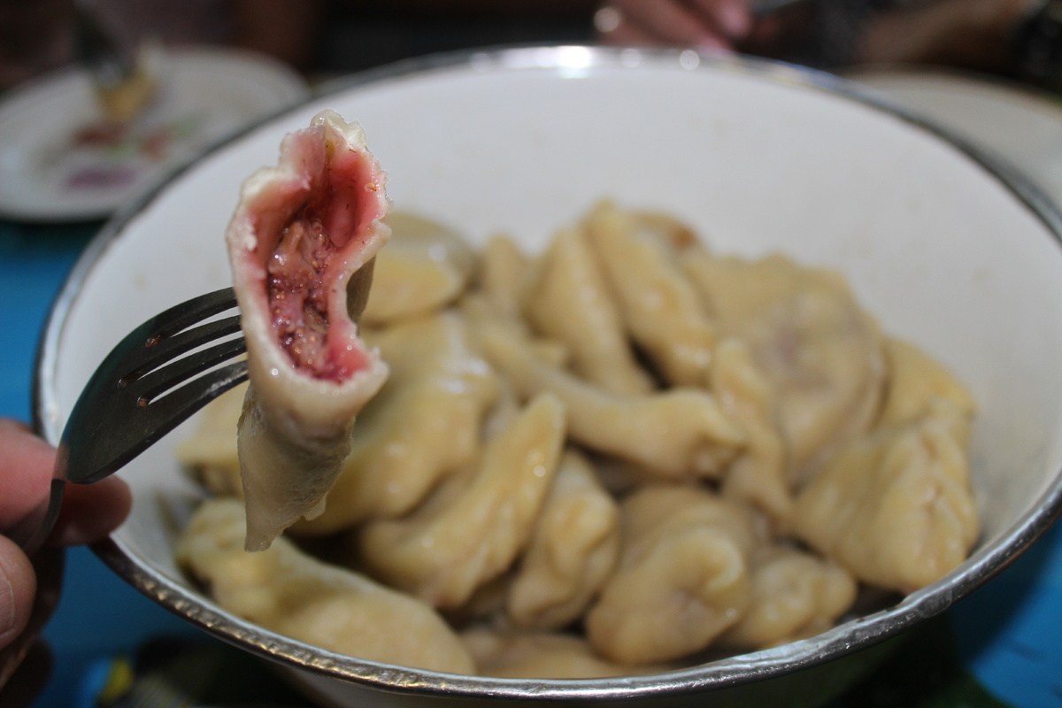 Вареники с земляникой.