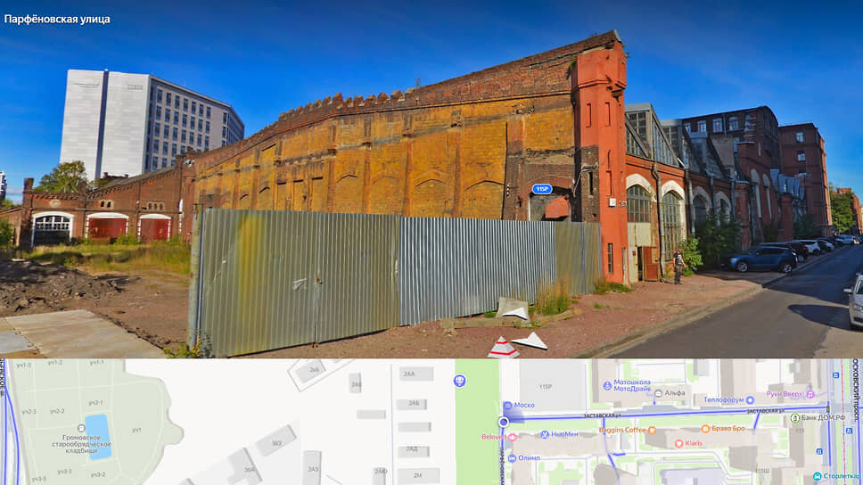 Одноэтажное здание по адресу Московский пр., д. 115, лит. Р располагается на территории бывшей фабрики «Скороход» и является объектом культурного наследия регионального значения.📷Фото: Скриншот «Яндекс. Карты»