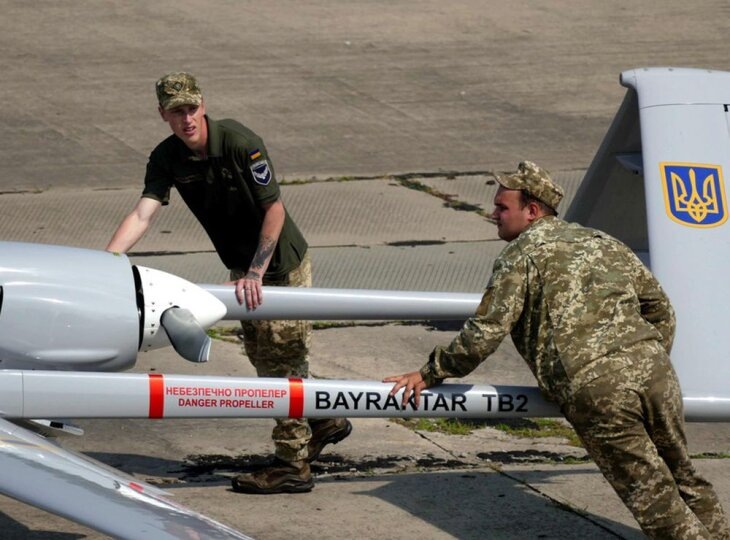     Поставленный турками украинский беспилотник "Байрактар". Источник: tsargrad.tv.