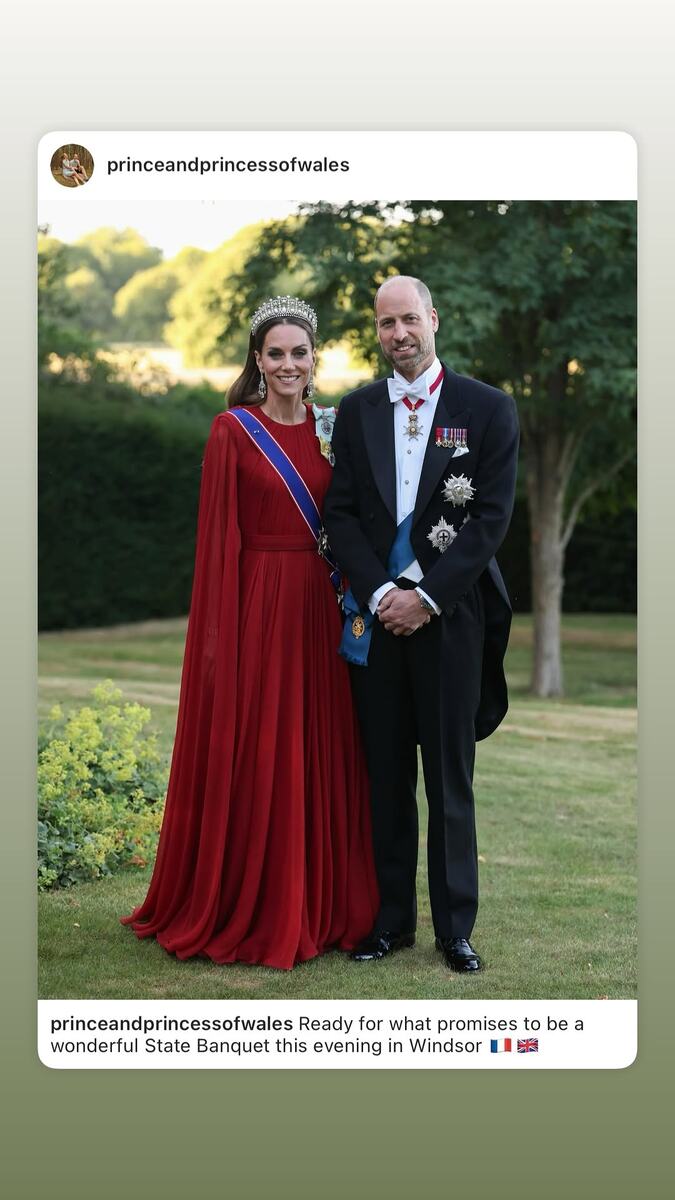 Кейт и Уильям перед государственным банкетом. 