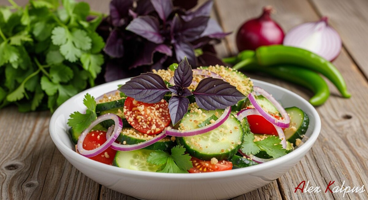 Классический аутентичный рецепт грузинского салата (примерно на 4 порции)