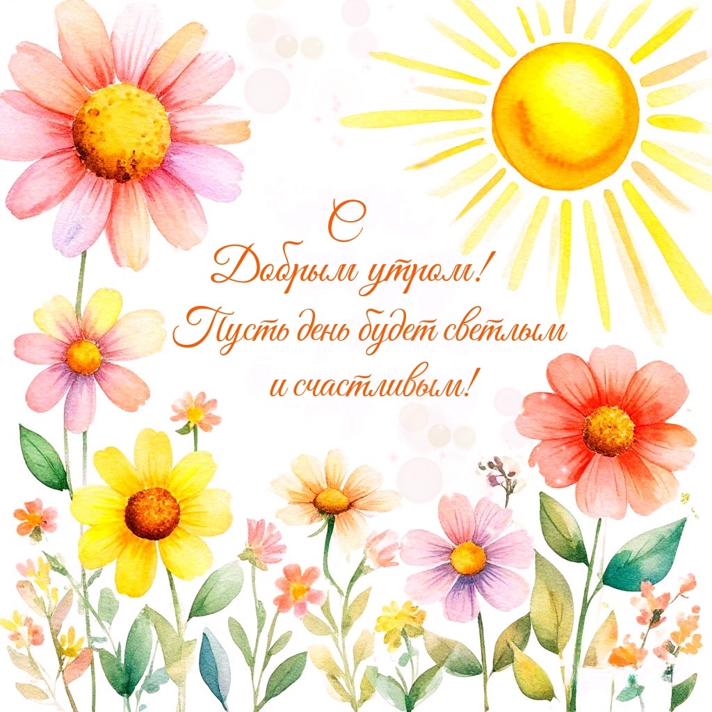 1. С добрым утром! Пусть день будет светлым и счастливым! 