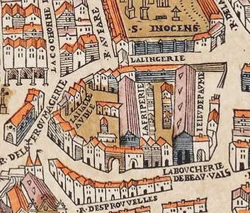 План Les Halles 1550 года (https://vita-colorata.livejournal.com/1019184.html)