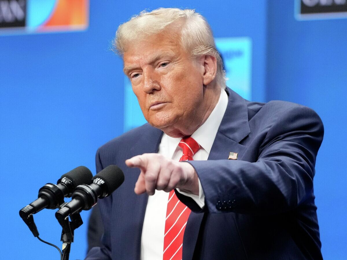    Президент США Дональд Трамп во время пресс-конференции по итогам саммита НАТО в Гааге© AP Photo / Markus Schreiber