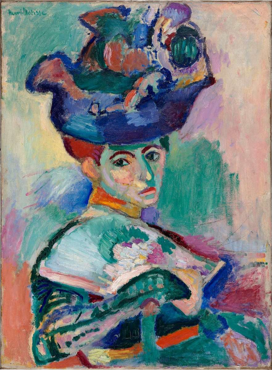 Анри Матисс,  «Женщина в шляпе», 1905, холст, масло, 80,65 см × 59,69 см, Музей современного искусства Сан-Франциско, Сан-Франциско