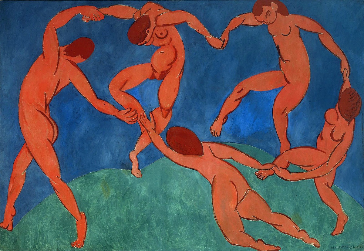 Анри Матисс, «Танец», 1910, холст, масло, 260 × 391 см, Государственный Эрмитаж, Санкт-Петербург