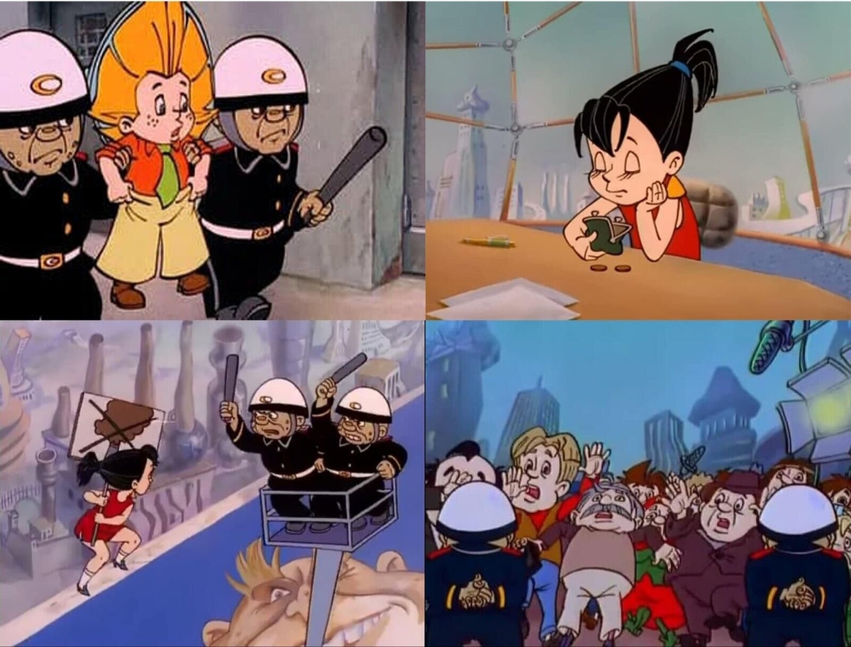 Кадры из мультфильма «Незнайка на Луне» (1997 год) – из открытых источников