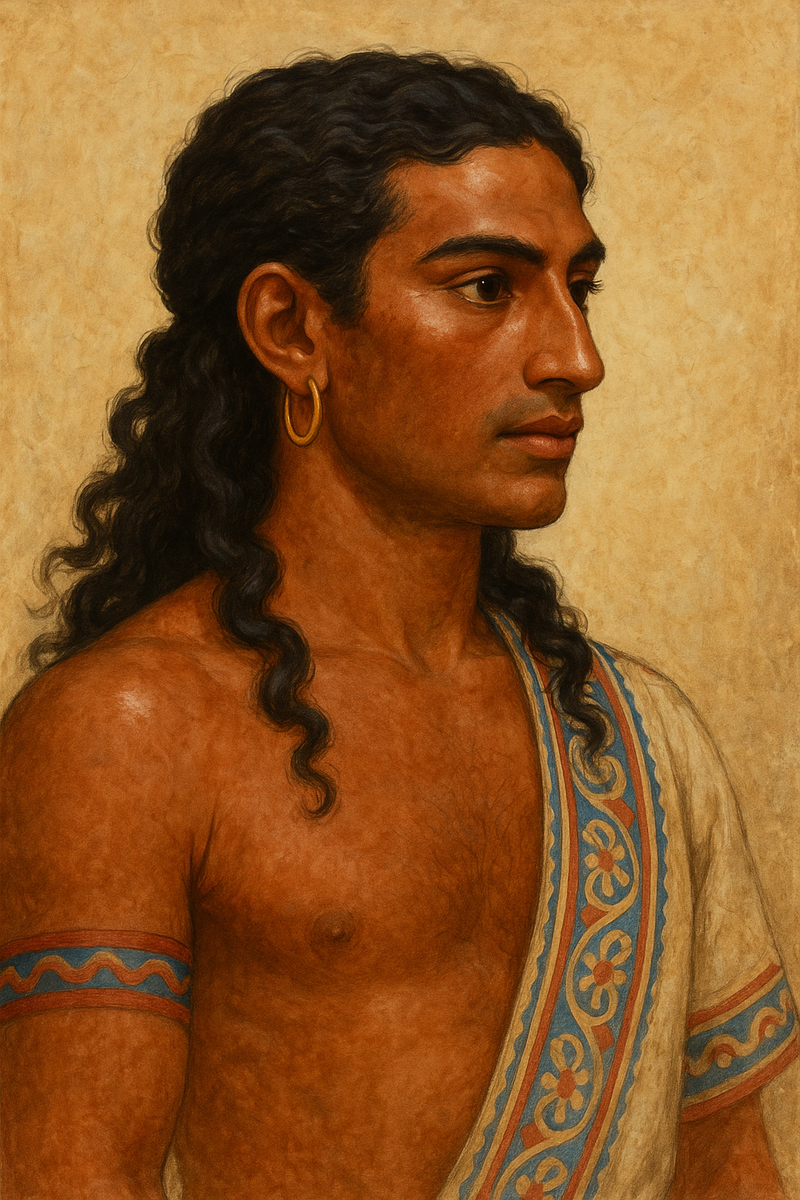 Внешность минойца, созданная нейросетью на основе статьи. 