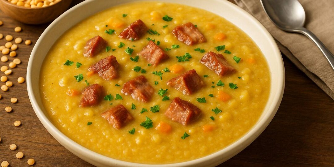 Копчёный, густой, ароматный — гороховый суп без хлопот