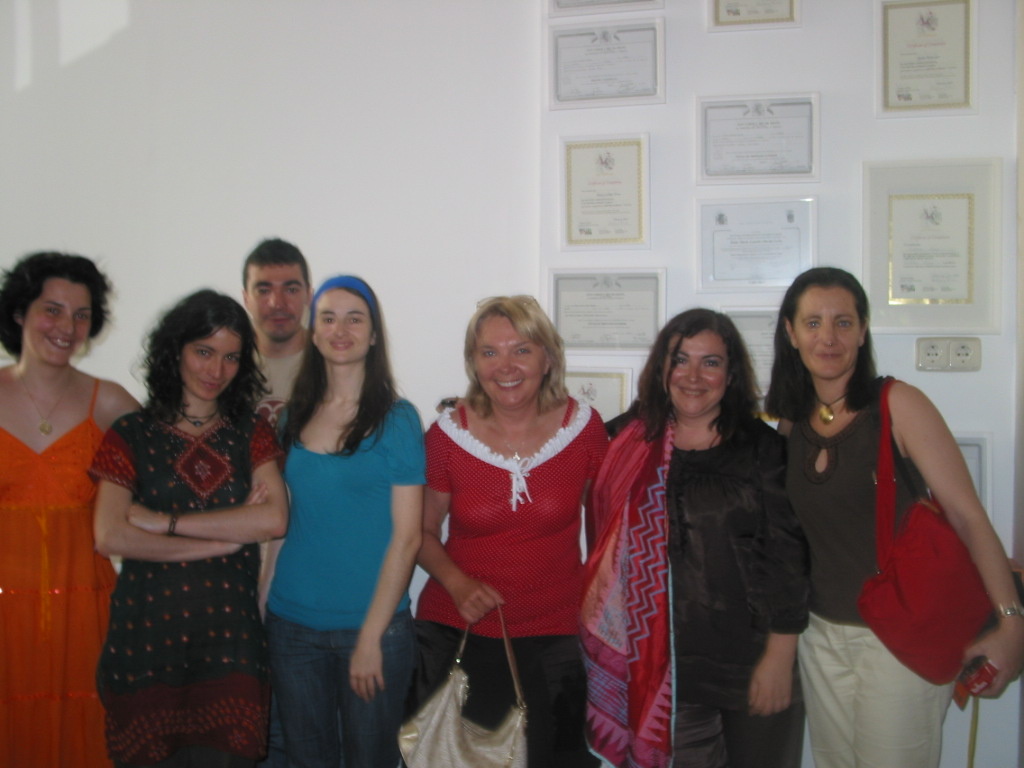 Испания, Мадрид Елена Хайнер с учителями школы Accion Piano после тренинга