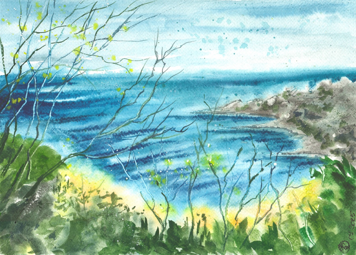 Горизонт качает, качает.)