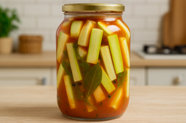 Каждый год заготавливаю на зиму эти вкусные хрустящие кабачки. Рецепт маринада с кетчупом чили