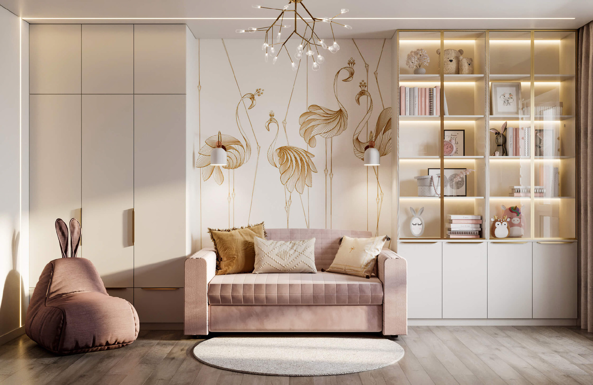 Реализация комнат для мальчика и девочки в дизайн-проекте квартиры