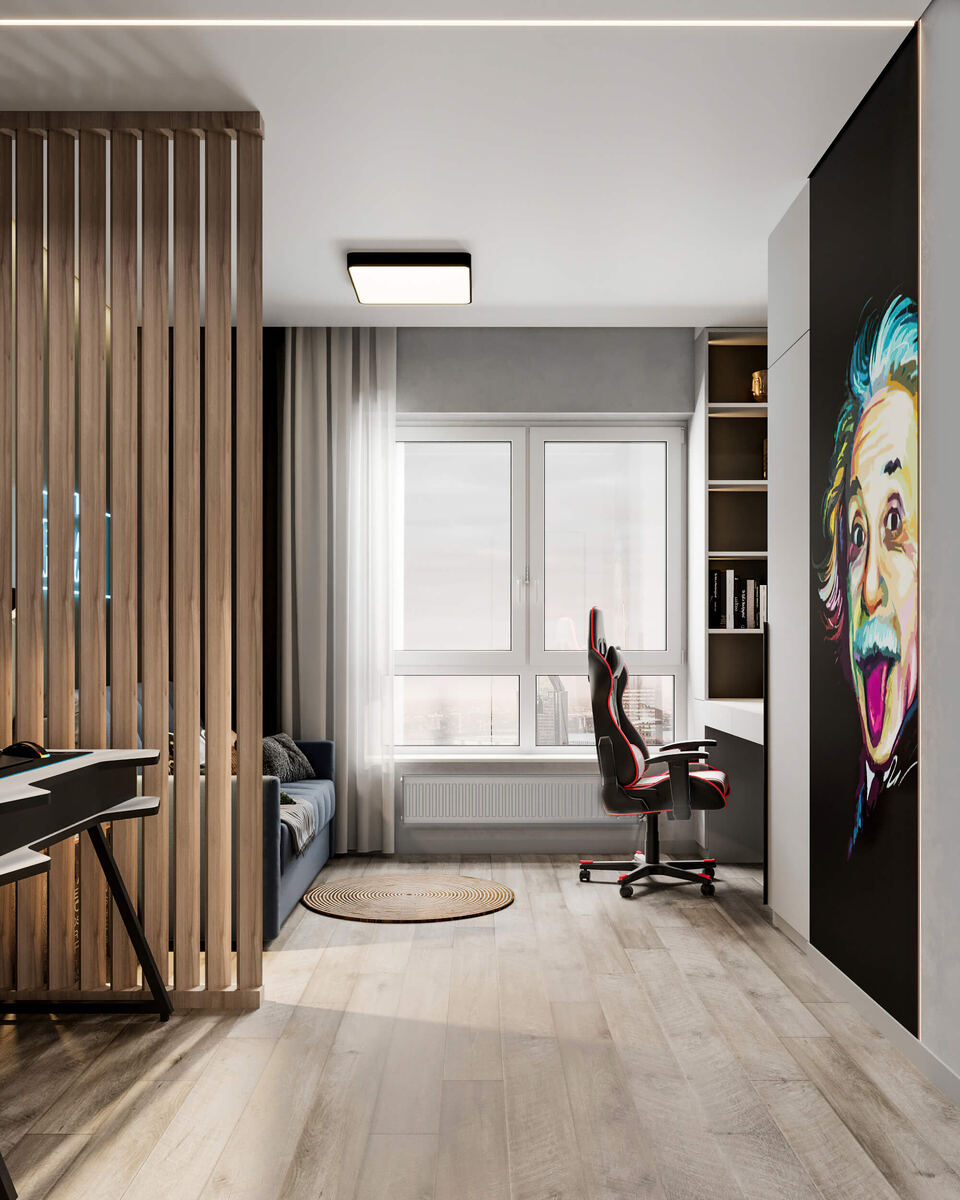 Реализация комнат для мальчика и девочки в дизайн-проекте квартиры