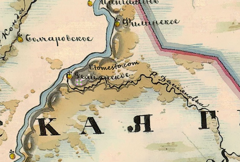 Фрагмент карты Тобольской и Томской губерний 1874 года
