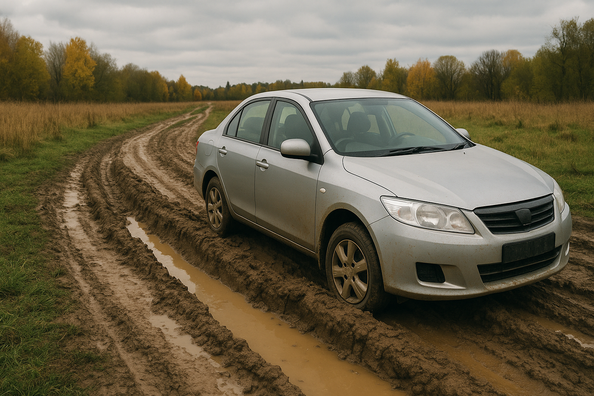 Далеко не каждый автомобиль сможет проехать по грунтовой дороге.