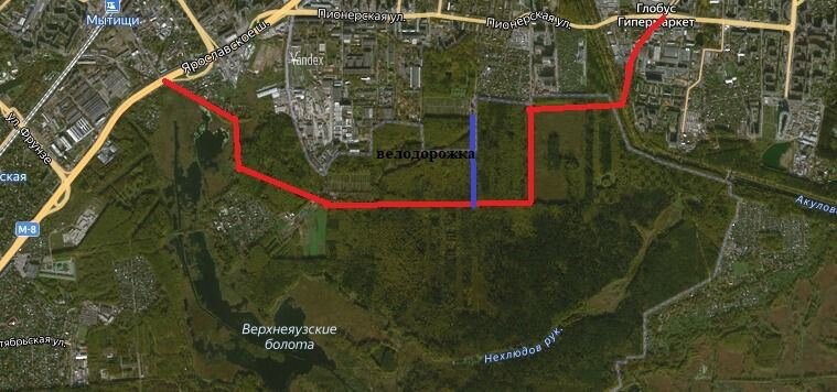 Схема дополнительной дороги для выезда и вьезда в г.Королев