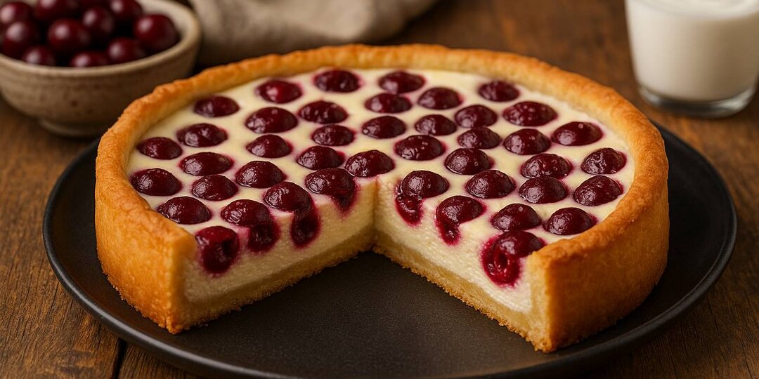 Пирог, который пахнет летом — творожная начинка и сочная вишня