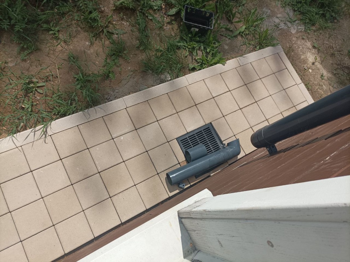 Кусочек отмостки сфотографировала из окна