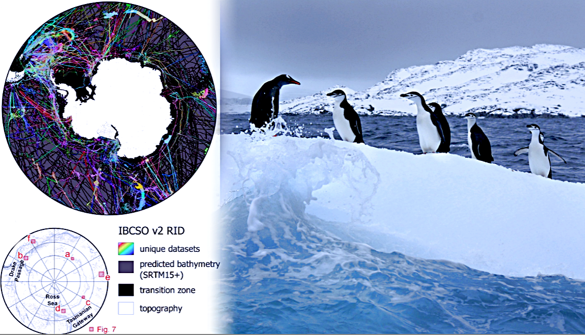 Карта, показывающая пути проводивших измерения судов, и самые глубокие участки. Фото: IBCSOv2