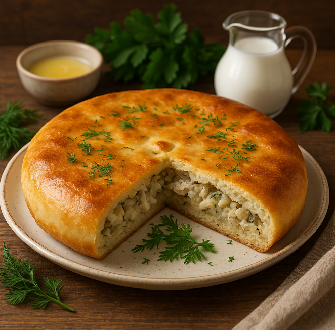 Осетинский пирог с рыбой кухни мира с Дарикой