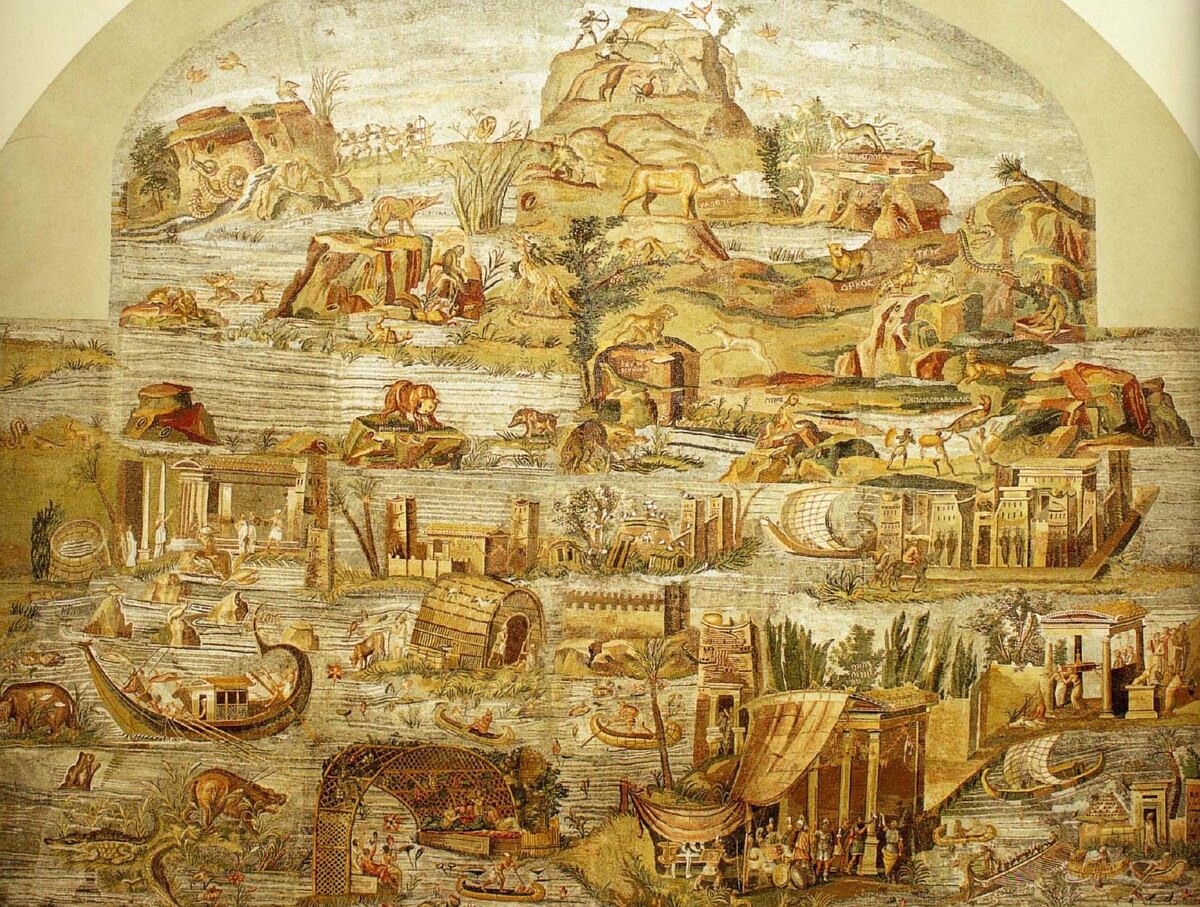 "Прижизненное" изображение города Тонис на "Нильской мозаике" города Пренесте (125 год до нашей эры)