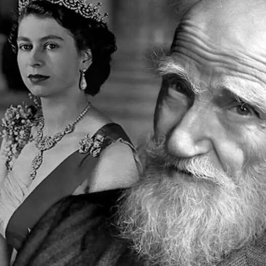 Елизавета II и Бернард Шоу.