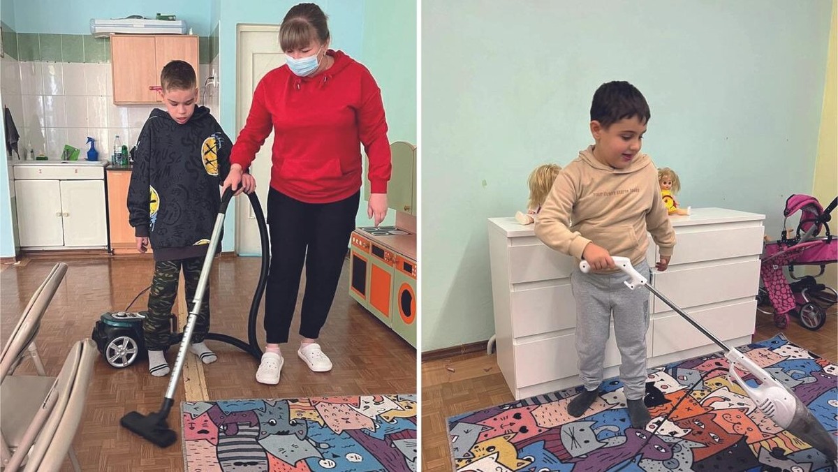    Даже уборка по дому для ребёнка с РАС, порой, уже подвиг. Фото предоставлено благотворительным фондом «Другое детство»