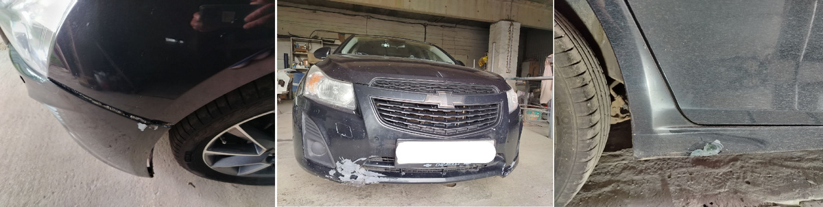 Расходжение зазоров, вмятины и сколы