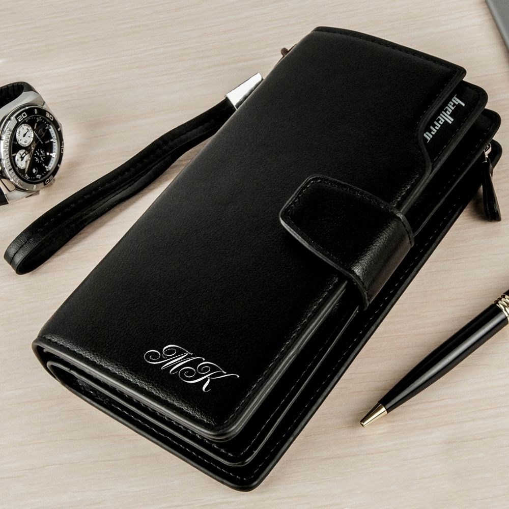 Портмоне-клатч с инициалами «Премиум Блэк»