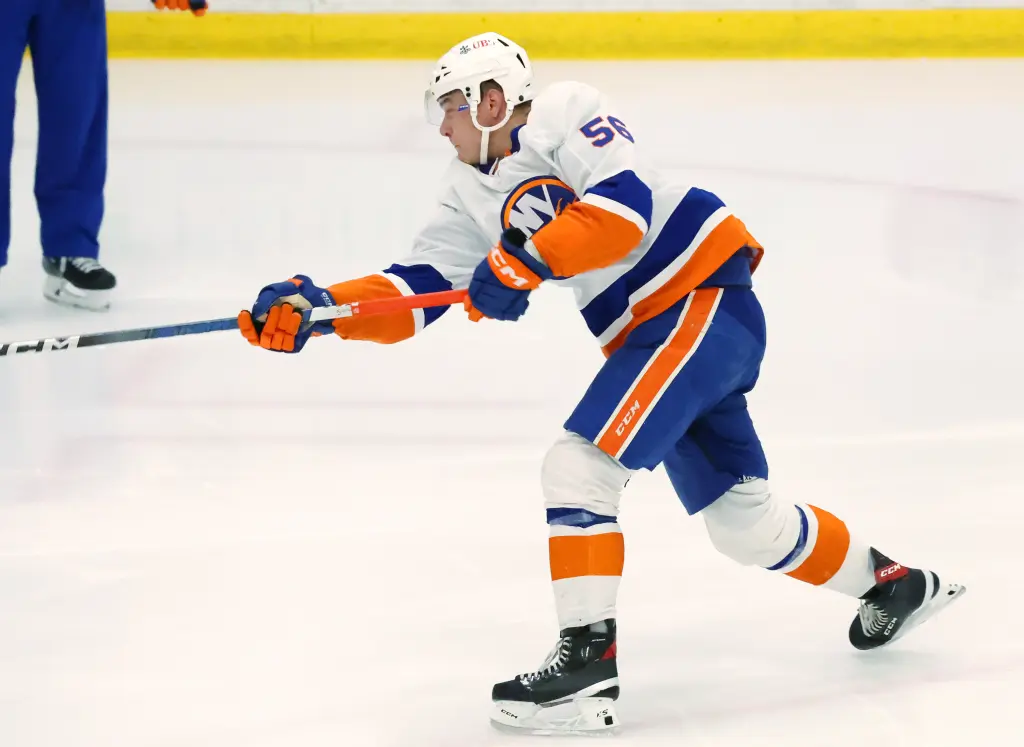 New York Islanders William Dufour (56) when the New York Islanders held their training camp Thursday, September 14, 2023.
Robert Sabo for NY Post