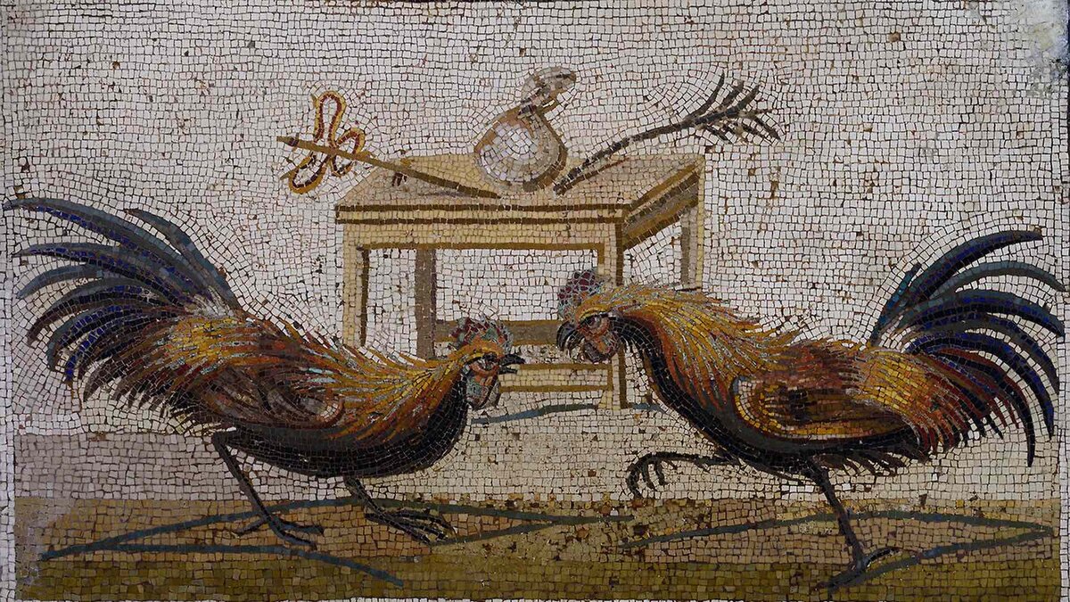Петухи на римской мозаике