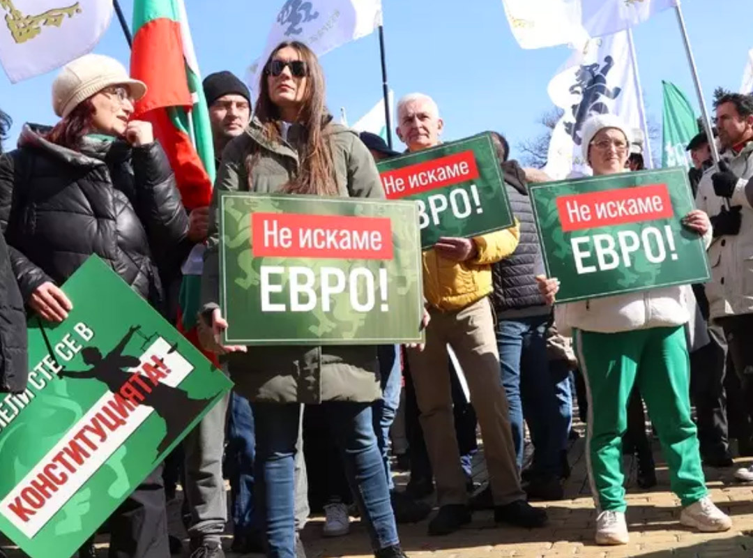 used images: Protesters against the introduction of the Euro instead of the Lev in Bulgaria // bta.bg, btvnovinite.bg, radio999bg.com