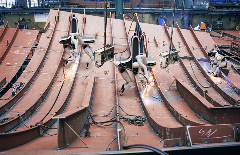 Роботы вскоре смогут выполнять сварку на судостроительном заводе Hyundai. Источник: NEURA Robotics.