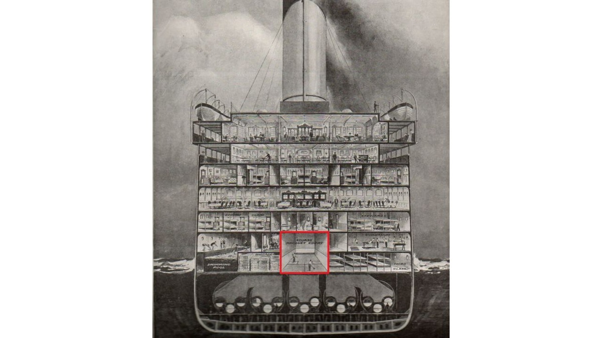    Корт для сквоша на плане «Титаника». Фото: wordpress.com