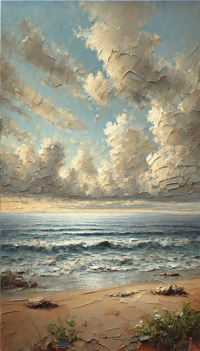 Облака над морским берегом