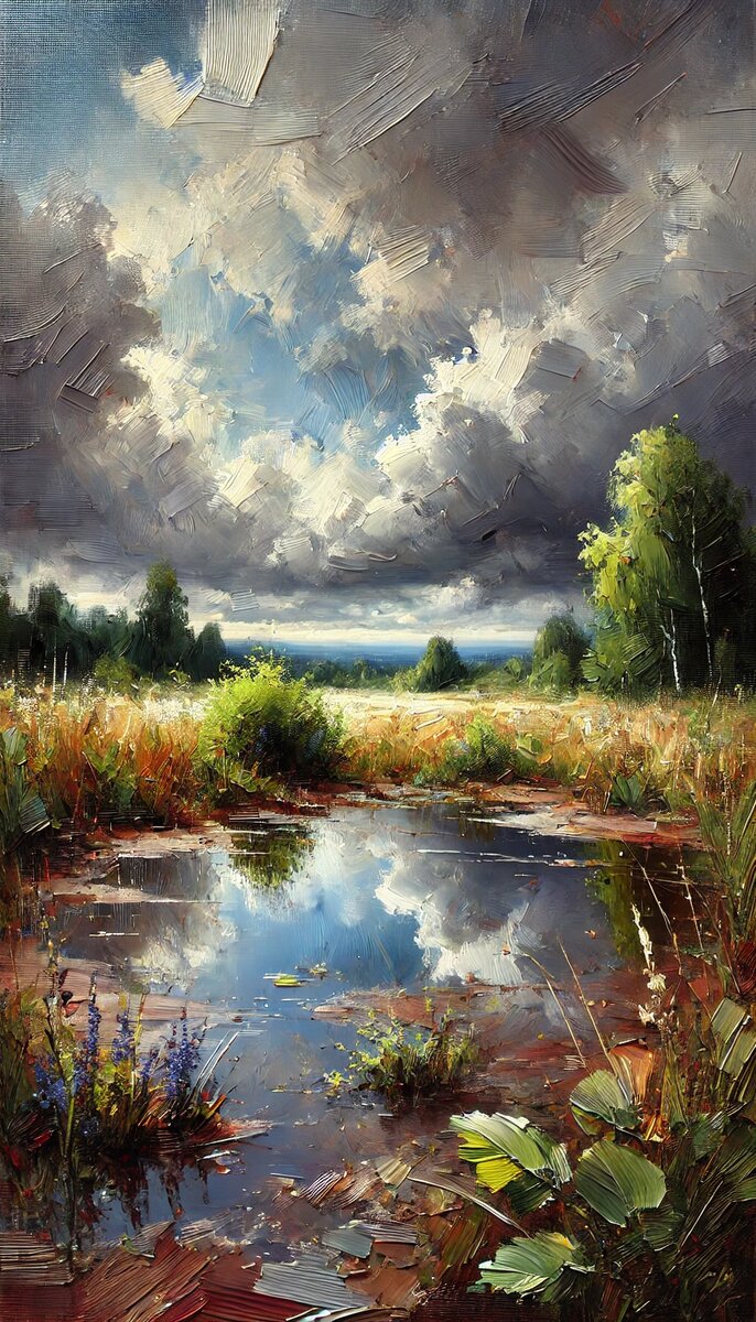 Облака над морским берегом