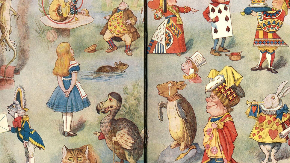 Форзац «Алисы в Стране чудес» с рисунками Джона Тенниела, 1937.📷Фото: John Tenniel