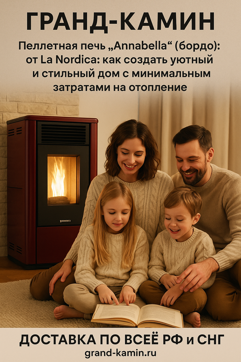    Пеллетная печь "Annabella" (бордо) от La Nordica: как создать уютный и стильный дом с минимальными затратами на отопление Kamin