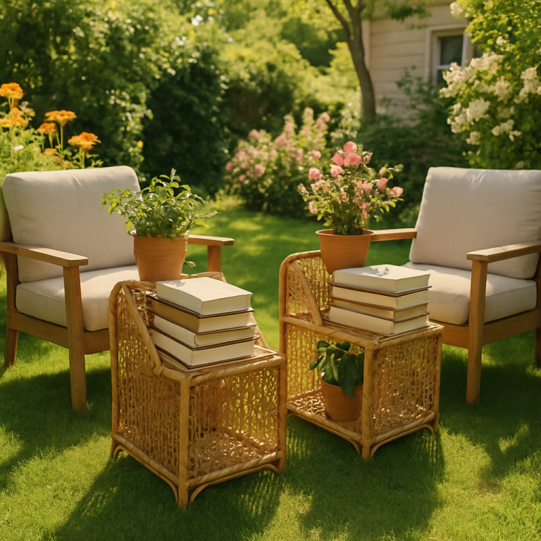    Как создать уютный уголок на даче: 5 стильных подставок для книг из ротанга своими руками Loza