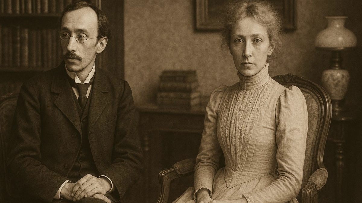 В иллюстративных целях. Зинаида Гиппиус и Дмитрий Мережковский в молодости. Нарисовано нейросетью. 