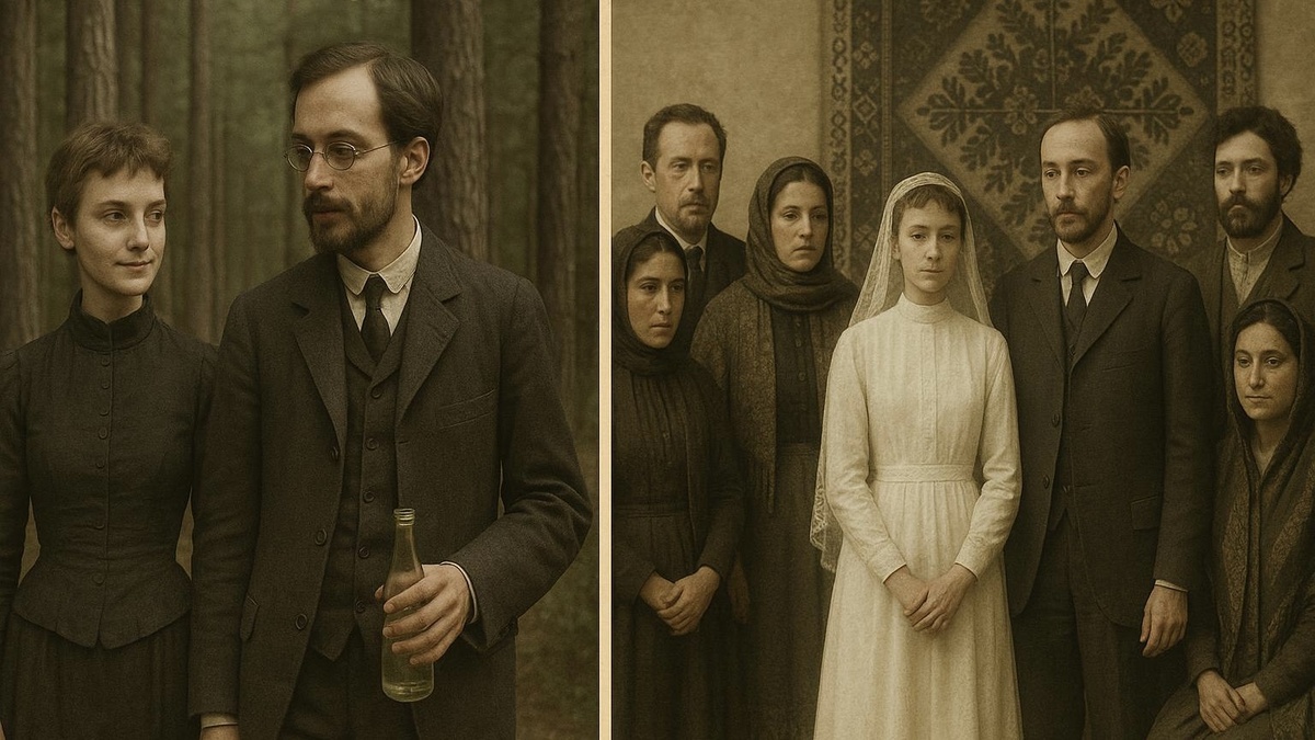 В иллюстративных целях. Свадьба Зинаиды Гиппиус и Дмитрия Мережковского. Нарисовано нейросетью. 