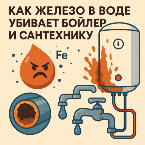 бойлер и стиральная машина сломаются, если в воде много железа