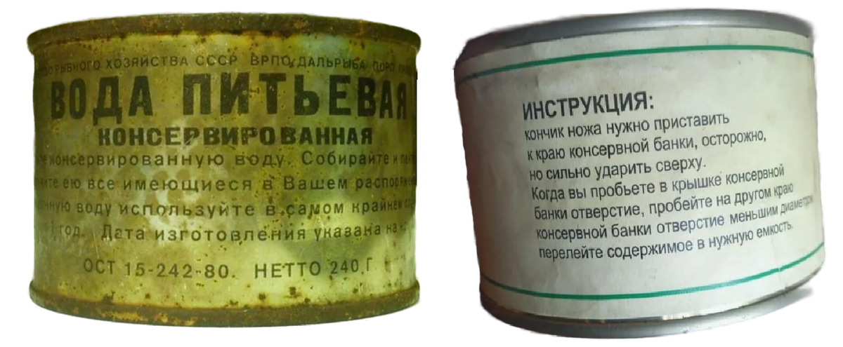 Инструкции по использованию консервированной питьевой воды и водки 