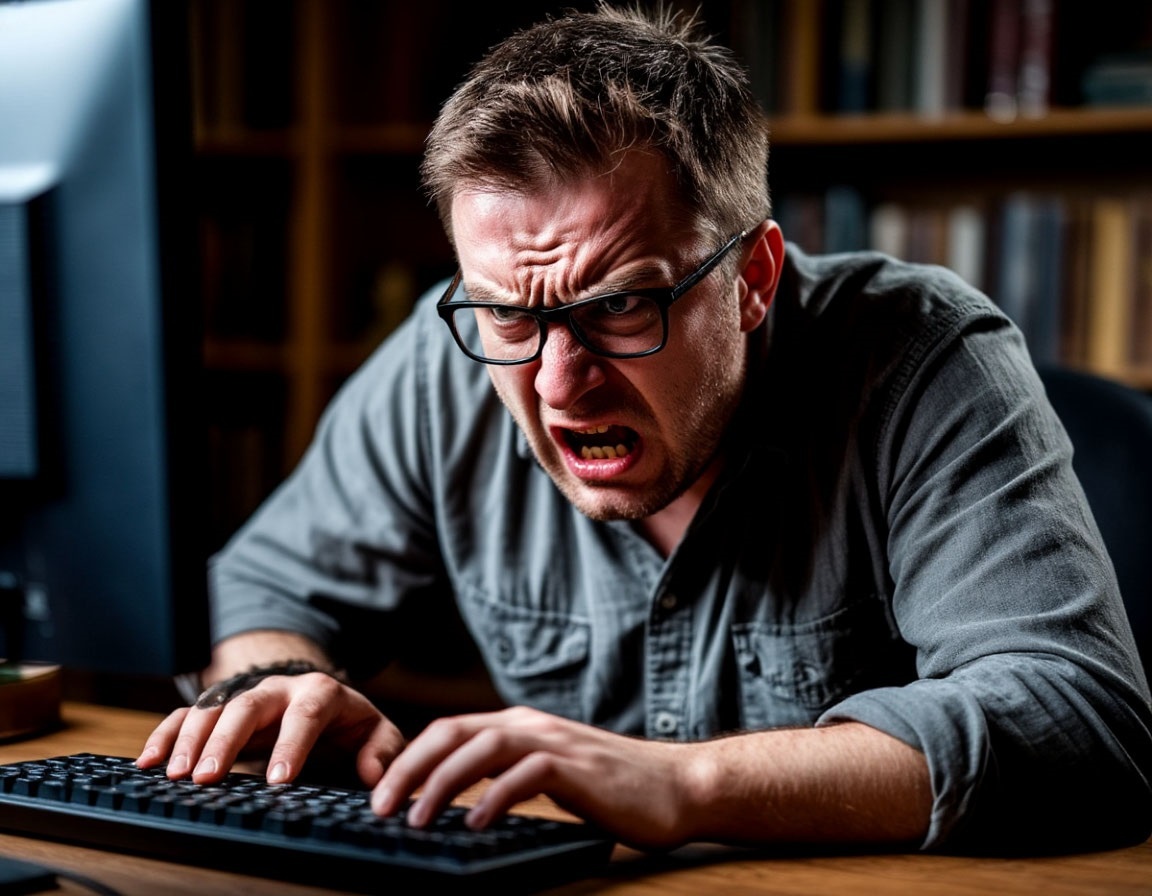 Злой комментатор, иллюстрация от Шедеврум