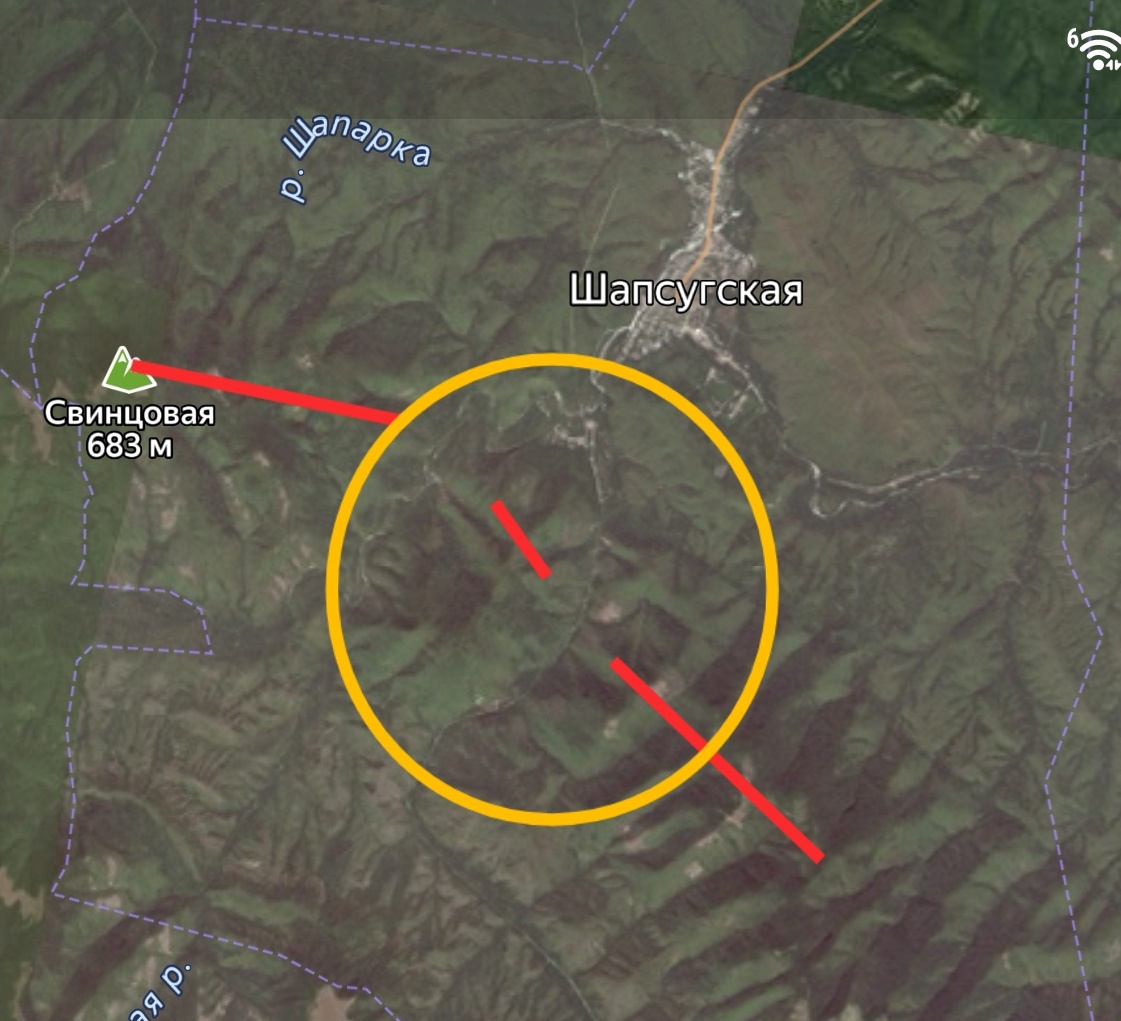 То же самое место на спутниковой карте.