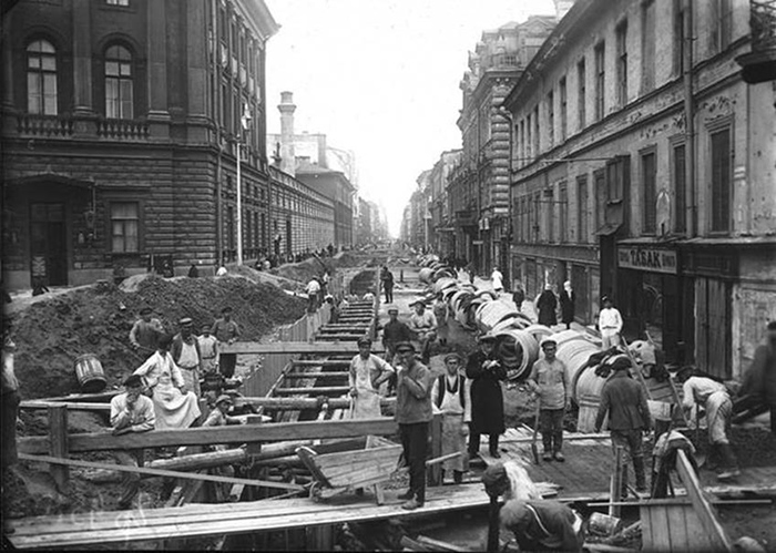 Строительство канализации в Ленинграде в 1920-е годы. Фото: vodokanal.spb.ru