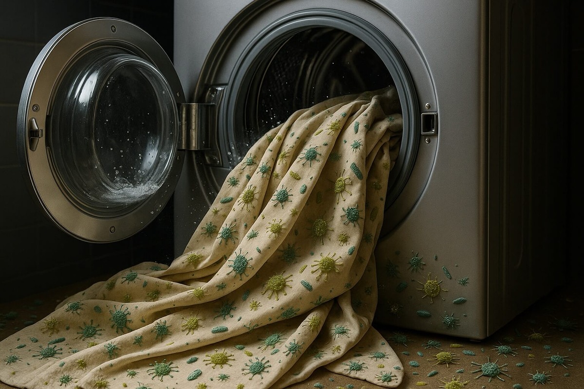    Стирать белье следует при температуре не ниже 60 °C, чтобы уничтожить микробов и клещей